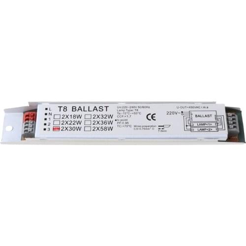 P31E T8 220-240V AC 2x58W Wide Voltage Electronic Ballast Fluorescent Lamp Ballasts