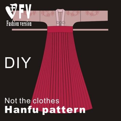 Hanfu paper pattern womens blouse and skirt garment cutting drawing 1:1 paper pattern physical BHF-006