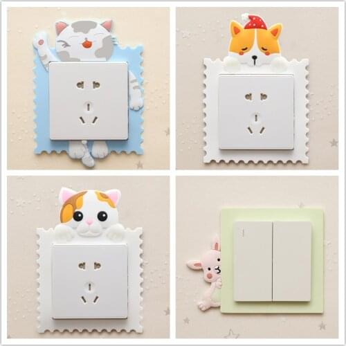 Creative Cute Cartoon Power Socket Stickers Decoration Luminous Switch Wall Stickers Waterproof Wall Stickers