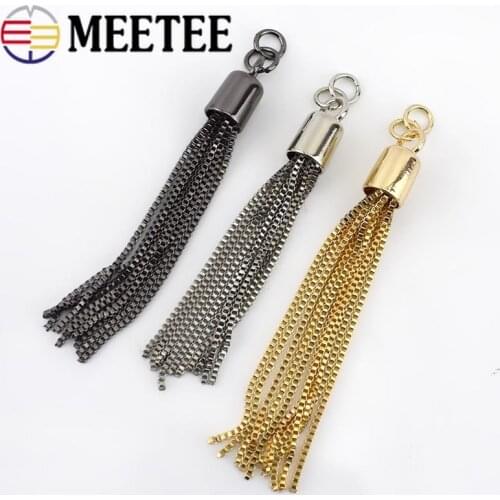 Meetee 2/5pcs 95mm Metal Jewelry Tassel Hang Buckle Keychain Chain Tassel Stopper Pendant Hook DIY Bag Hardware AccessoriesTF004