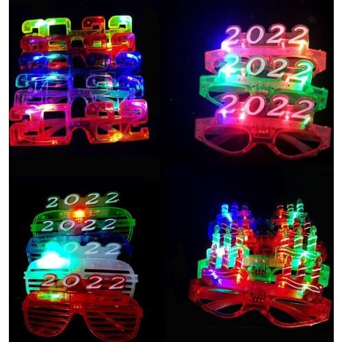 Flashing Led Glasses Luminous Light Gift Glowing Blinking Eye Wear Wedding Birthday Party 2021 New Year Gift Navidad