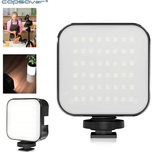 Capsaver Mini LED Video Light 6W Fill Lamp 5000-6000K Panel Light Photographic Lighting for Camera Vlog Video Photo Portable