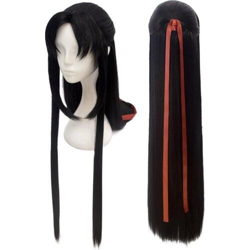 Creative Anime Grandmaster of Demonic Cultivation Wei Wuxian Mo Xuanyu Wig Synthetic Hair Cosplay Decor Prop for Men Boy 1pc