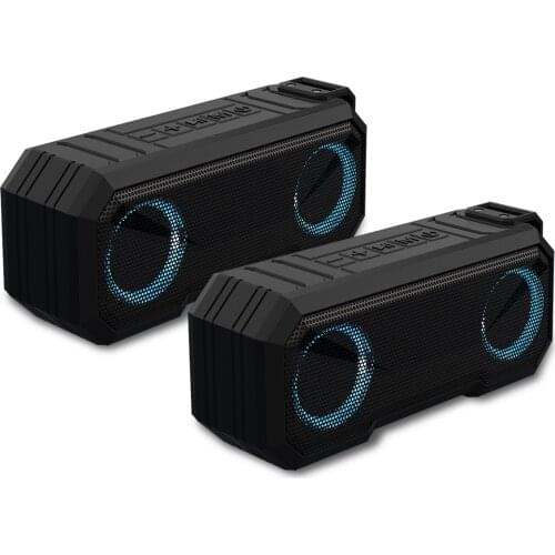 Sound Town Pair of X8 Portable Bluetooth Speakers with IPX7 Water and Dust Proof, Stereo Sound,for Home and Outdoor, Black