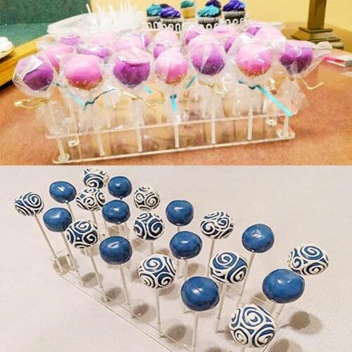 21 Holes Clear Acrylic Lollipop Display Stand Wedding Candy Dessert Stick Holder Shop Bakery Display Storage Stand Shop Dector