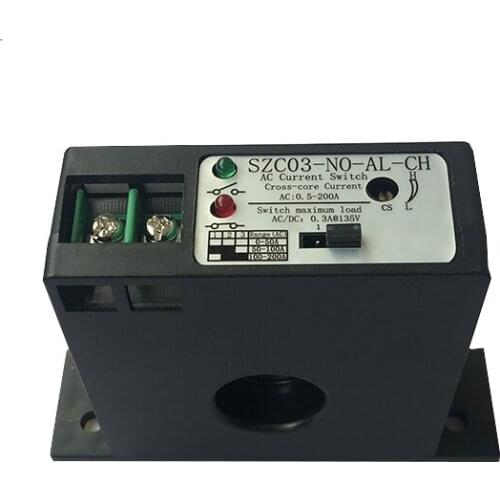 Adjustable Current Sensing Switch Adjustable AC 0.5-200A SZC03-NO-AL-CH Tool Normally Open/CLOSED PLC Control Switch