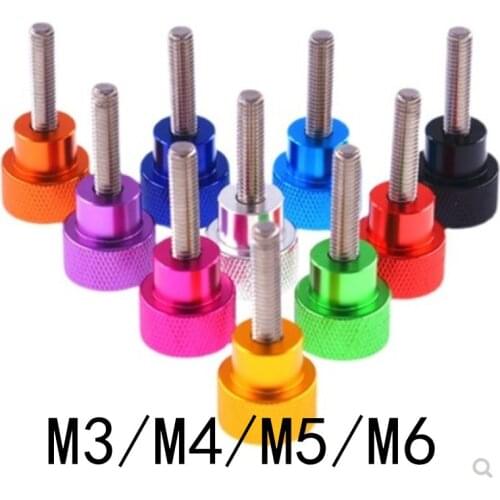 10PCS 5PCS Aluminum Thumb Screw M3 M4 Aluminum Knurled Head staniless steel thread Hand tighten Thumb Screws
