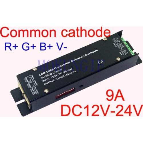 High Frequency 3CH DMX512 led RGB controller Constant voltage common cathode DMX decoder,3A each color WS-CC-DMX-32 for LEDlight