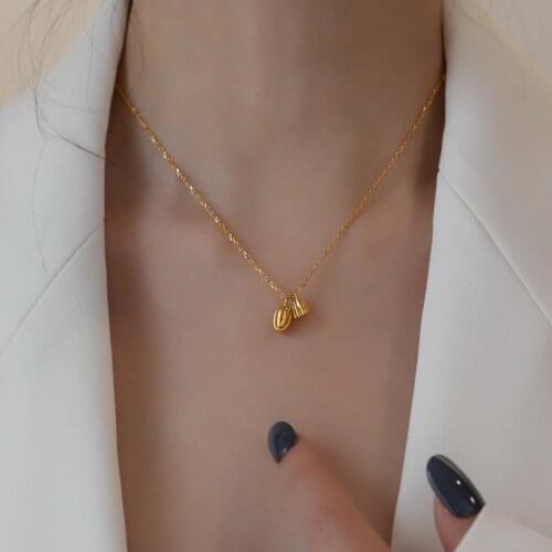 New Fashion 316 L Titanium Steel Choker 18 K Gold Plated Lotus Flower Pendant Necklace Female Summer Clavicle Chain Not Fading