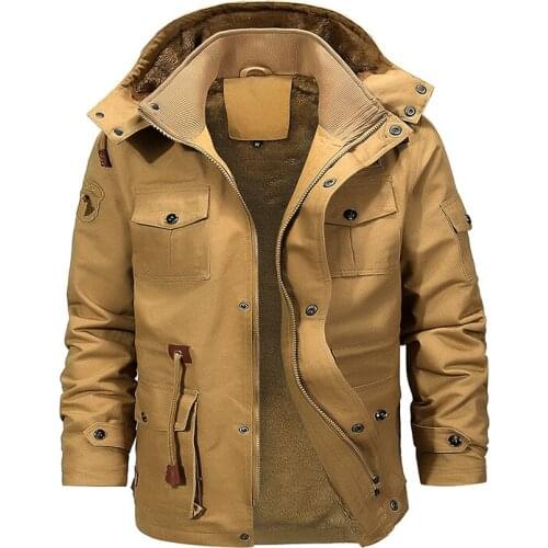 Winter Jacket Men Fleece Warm Cotton-Padded coats Thickens Military Overcoat Windbreaker Parka men Clothing