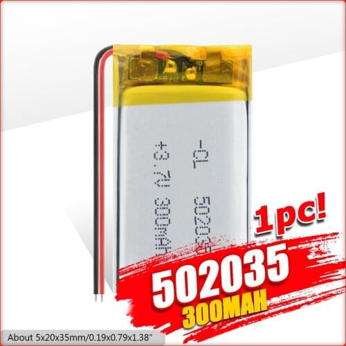 1/2/4 Pcs 502035 300mAh Lipo Li Ion Batteries For MP3 Pedometer Bluetooth Headset Radio PCM Protected Lithium Polymer Batteries