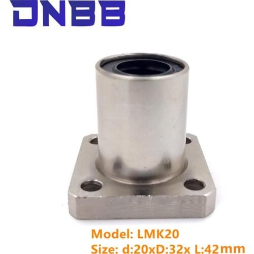 1pc LMK20UU type Nickel plating flange linear bearing for 3D printer linear Rod 20mm shaft LMK20 LMK