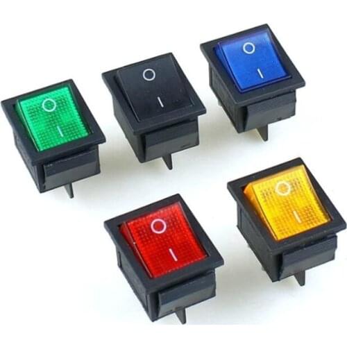 10PCS KCD1 Rocker Switch Power Switch 4Pin On-Off 6A/10A 250V/125V AC Red Yellow Green Blue black Button Switch