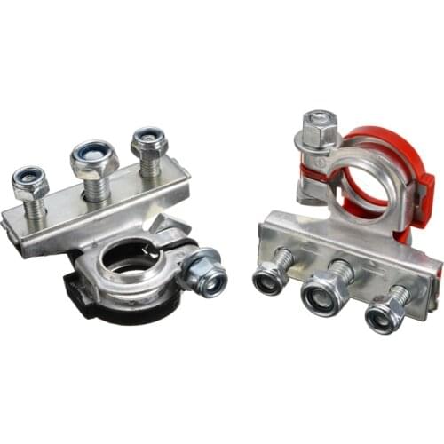2pcs 3 Way 12V Iron Copper Battery Terminal Connector Clamps For Caravan Car Van Auto Motorhome 45AH-200AH Accessories