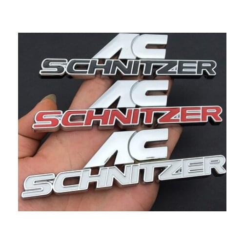 3D Auto Car Stickers Metal AC SCHNITZER Shape Chrome Badge Emblem Decal Motorbike Modified