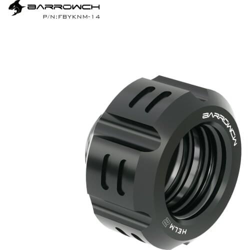 Barrowch FBYKNM-14,Water Cooling Hard Tube Fitting G1/4 Hand Compression Fittings, for OD14mm Acylic/PETG/PMMA Rigidity Tube