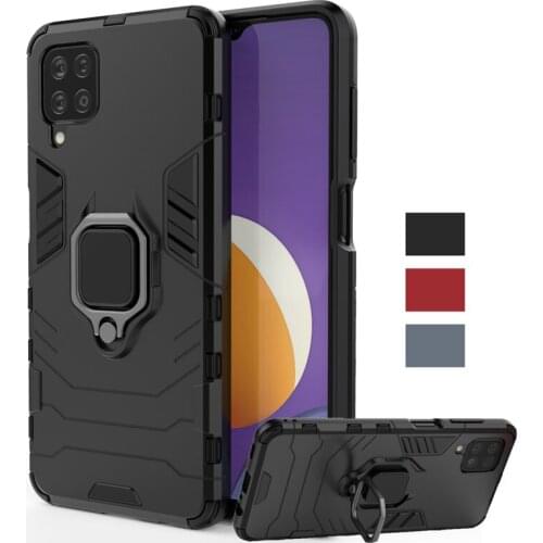 For Samsung Galaxy M12 Case Cover Magnetic Ring KickStand Holder Shockproof Bumper Armor Phone Back Cover For Samsung M12 Case