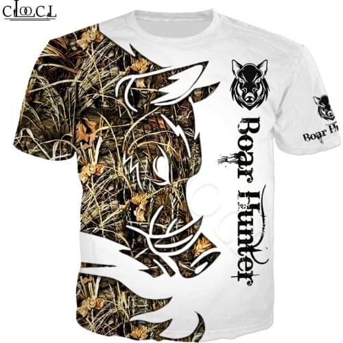 CLOOCL Hunting Wild Boar 3D Printed Mens T Shirt Harajuku Summer Short Sleeve Street Casual Unisex T-shirt Tops Drop Shipping