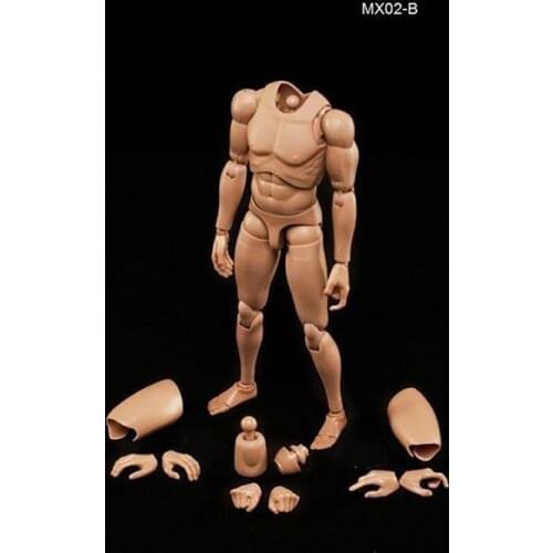 1/6 Male Action Figure MX02-B Asian Skin Muscular Man Body Fit 1:6 Head Sculpt