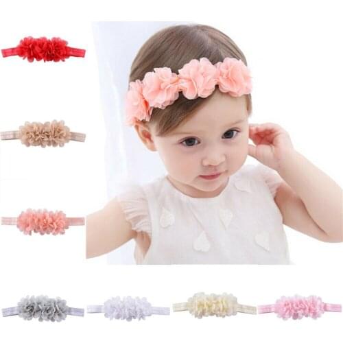 Cute Kids Toddler Infant Baby Girl Nylon Elastic Stretchy Floral Flower Headband Headwear Lovely One Piece Accessories Soft