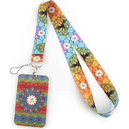 ER674 Yoga Creative Lanyard Card Holder Student Hanging Neck Mobile Phone Lanyard Badge Subway Access Card Holder