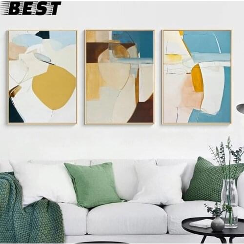Frameless Triple Sofa Background Wall Modern Minimalist Living Room Mural Abstract Bedroom Bedside Porch Mural Paintings Art