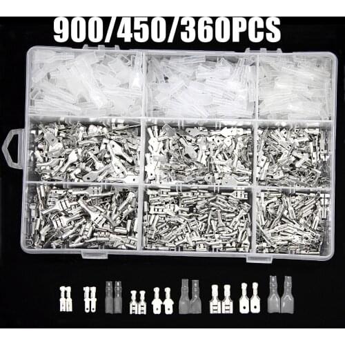 900/450/360PCS Insulated Male Female Wire Connector 2.8/4.8/6.3mm Electrical Wire Crimp Terminals Spade Connectors