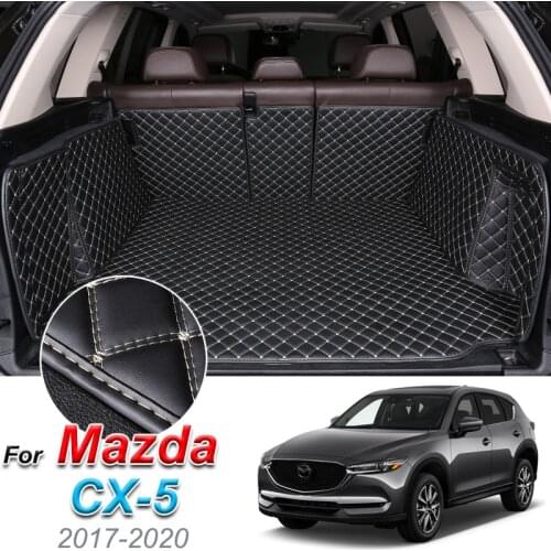 Leather Car Trunk Mat For Mazda CX-5 2017-2020 Cargo Liner Trunk Floor Pad Carpet Car Accessories