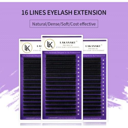 LAKANAKU Premium Volume Lashes Tray Matte Individual Eyelashes Extensions Classic Mega Eye Lashes Extension for Eye Beauty