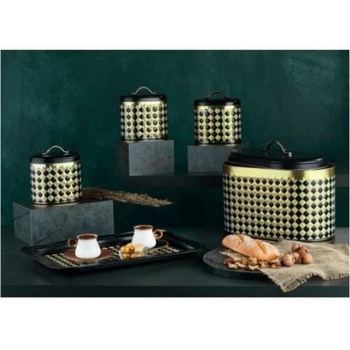 Lux Style Metal Bread Box Storage Set of 4