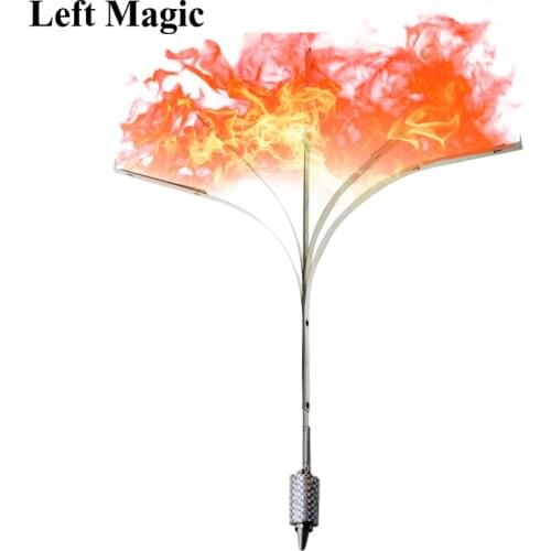 Multi Torch To Cane 5 Fired Torch to Cane Silver Black Magic Tricks Magia Wand Magician Stage Illusions Gimmick Props Accessori