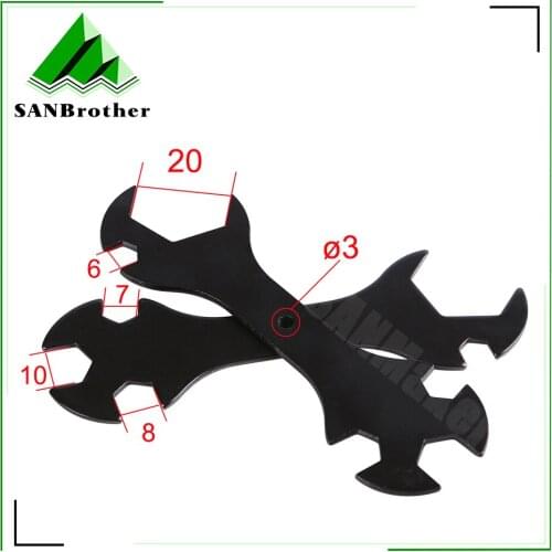 3D Printer Parts Tool 5 IN 1 Wrench Stay 5.7mm to 20.2mm Steel Spanner Multifunction Wrench Flat Spanner For E3D MK8 MK10 Nozzle