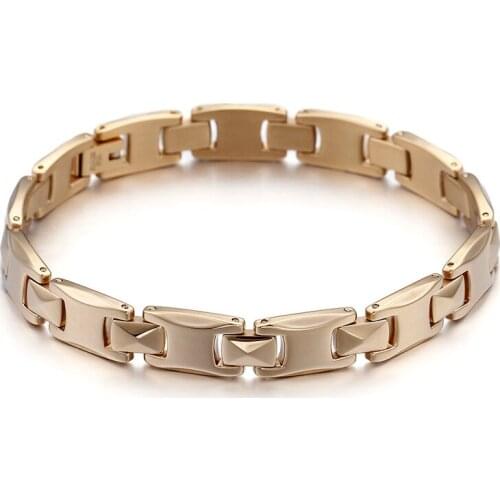 Jewelry Classic Glossy Gold Business Mens Titanium Steel Bracelet Domineering Mens Bracelet