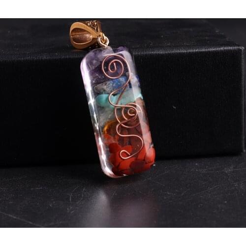 Wholesale lots bulk women jewelry 7 Chakra Orgonite Orgone Energy Healing Necklace Women Men Pendant charms for jewelry making