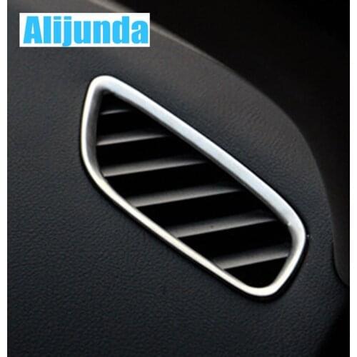 For Mitsubishi Outlander 2013 2014 Car stainless steel trim outlet box special modified dashboard decorative frame 2pcs per set