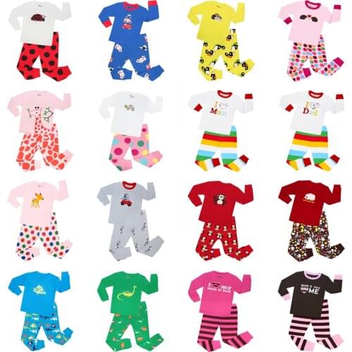 Boys animal pyjamas 100% cotton baby pijamas kids pajamas long sleeve girls nightwear children sleepwear for 2-7years