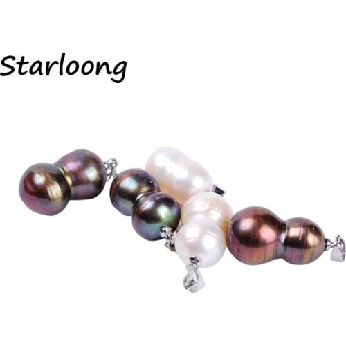 5pcs/lot 12*20mm AA quality white and coffee "8" shape Natural freshwater Pearl pendant DIY for fashion jewelry necklace