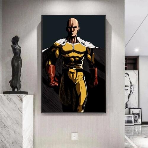 One Punch Man Poster Original Design Anime Wall Art Print Scroll Poster,50 x 70 cm,No Frame