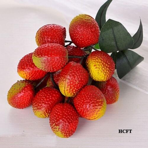 Festive Kitchen home hotel restaurant cafe bar Shop Store decor faux plastic Artificial Simulation strawberry litchi Fake fruit
