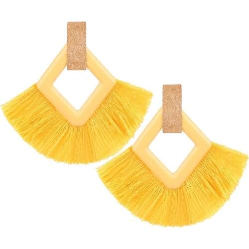 Ethnic Colors Tassel Earrings for Women Geometry Earings Female Summer Bohemian Hanging Drop Earrings Jewerly