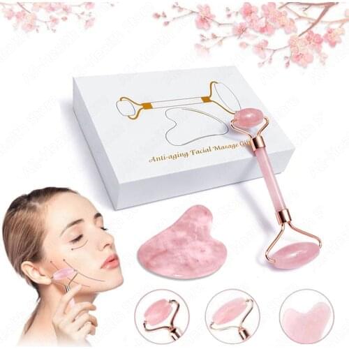 Natural Gua Sha Massage Tools Rose Quartz Face Care Massager for Body Gua Sha Massagers Back Gouache Scraper Relaxation Beauty