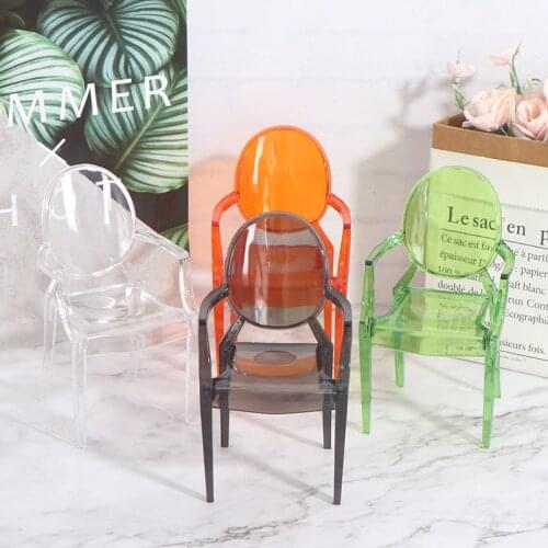 1:6 Dollhouse Chair Simulated Doll Chair Plastic Miniature Armchair Furniture Model Doll House Accessories