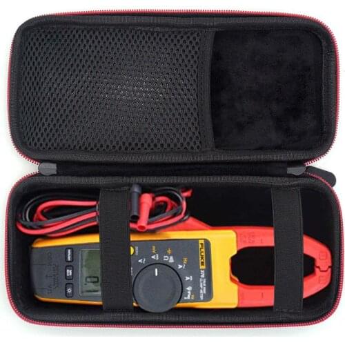 Newest EVA Hard Case Bag for Fluke 323/324/325 True-RMS Clamp Meter Clamp Multimeter AC-DC TRMS, Mesh Pocket for Accessories