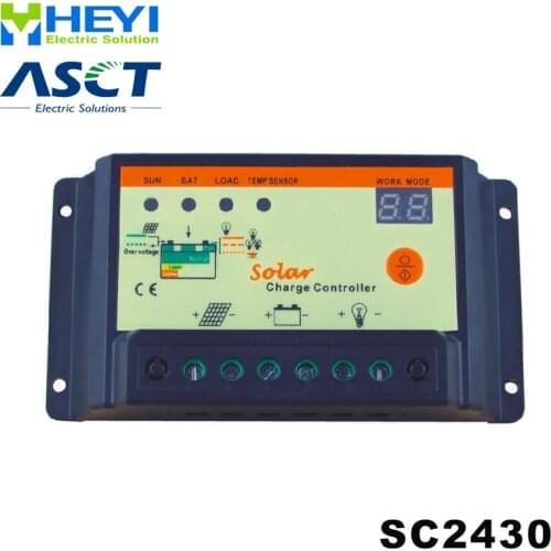 Universal solar charge and discharge controller SC2430 12V / 24V 10A solar controller 133*70*35mm pwm for solar power system