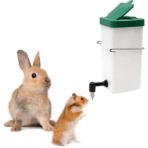 Animal Rabbit Water Bottle No Drip Top Fill Rabbit Pet Water Dispenser Bottle Cage Water Bottle with Spring Clip Wire Bracket