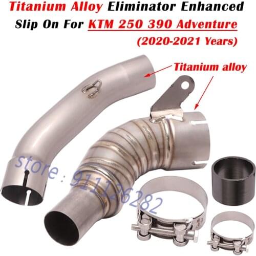 For KTM 250 390 Adventure ADV 2020 2021 Motorcycle Exhaust Escape Modify Titanium Alloy Eliminator Enhanced Mid Link Pipe 51mm