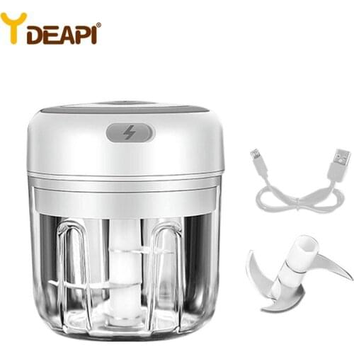 YDEAPI 250ml Electric Garlic Masher Garlic Press Vegetable Chili Meat Garlic Chopper Press USB Masher Machine Kitchen Gadgets