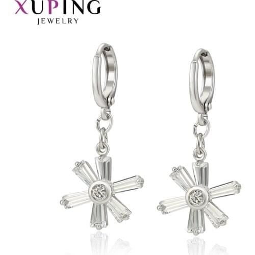 Xuping Jewelry Fashion New Arrival Trendy Simple Drop Earrings for Women Earring Party Gift