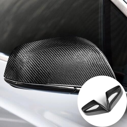 Real Carbon Fiber Rear View Mirror Cover Cap for Tesla Model X 2016-2019 Car Side Door Rearview Casing Car-Styling Accessories