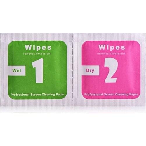 50PC Dry Wet Wipes Cleaning Cloth For Tempered Glass Screen Protector For Camera Lens Touch LCD Screens Dust Removal Papers